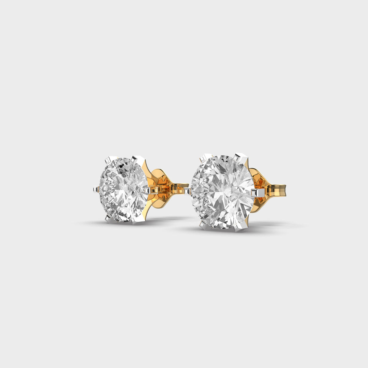 1 Carat Classic Solitaire Studs - Koki Jewel