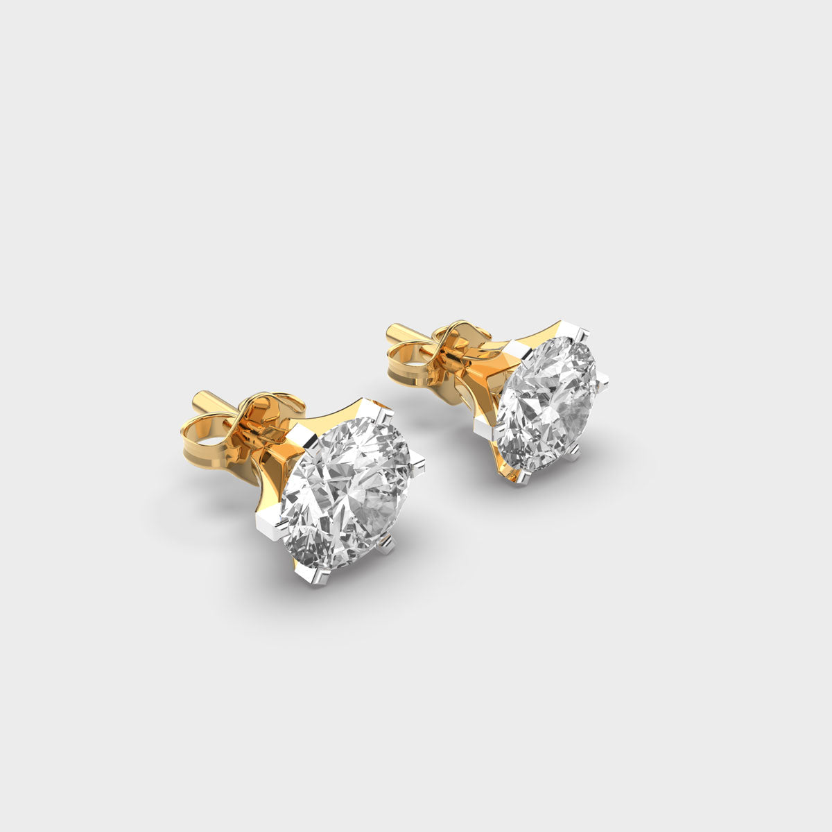 1 Carat Classic Solitaire Studs - Koki Jewel